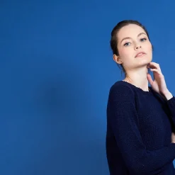 Maison Montagut Pull Col Rond En Soie Coton Et Laine - Benji><noscript><img width=