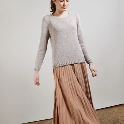 Maison Montagut Pull Col Rond En Soie Coton Et Laine - Benji><noscript><img width=