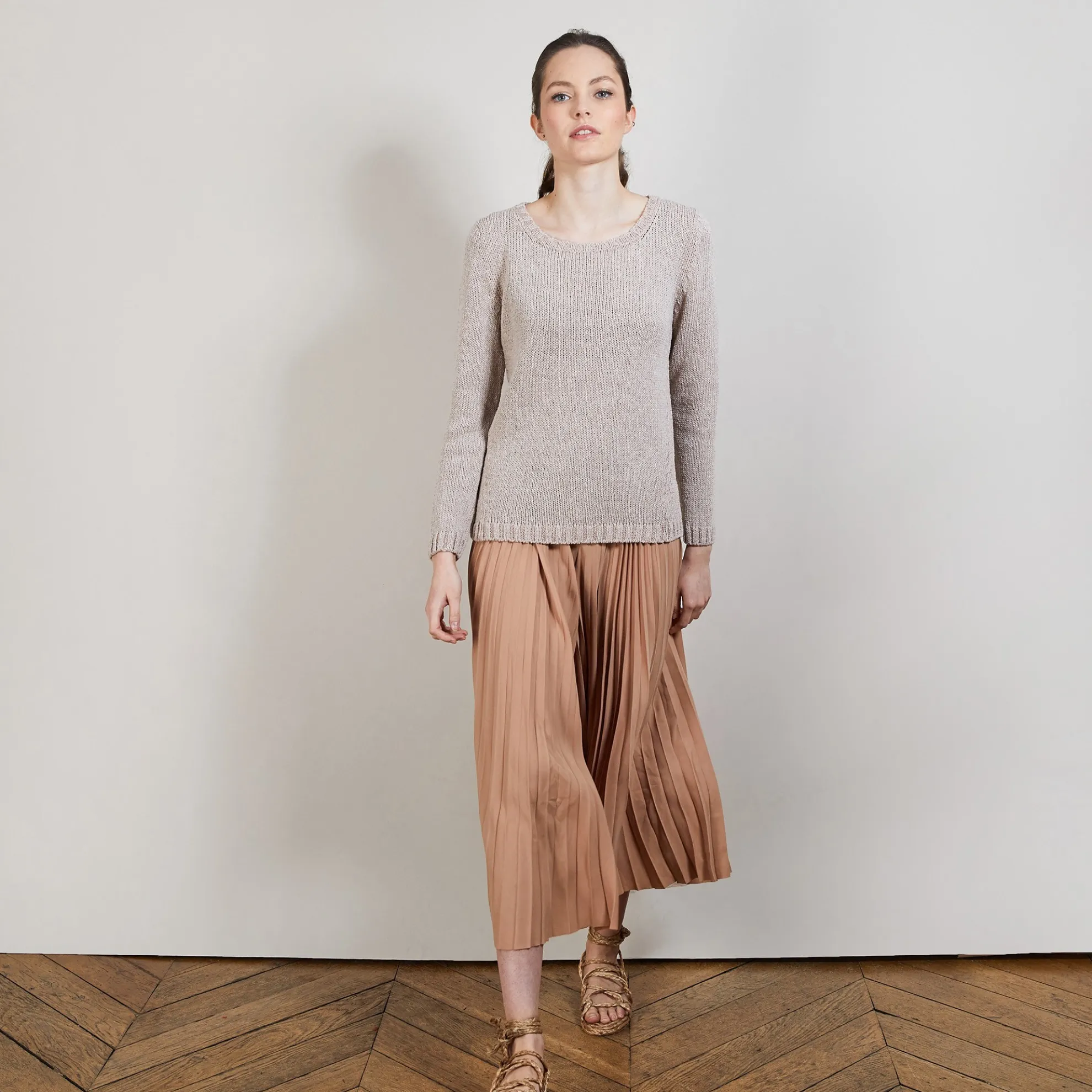 Maison Montagut Pull Col Rond En Soie Coton Et Laine - Benji>Femme Pulls