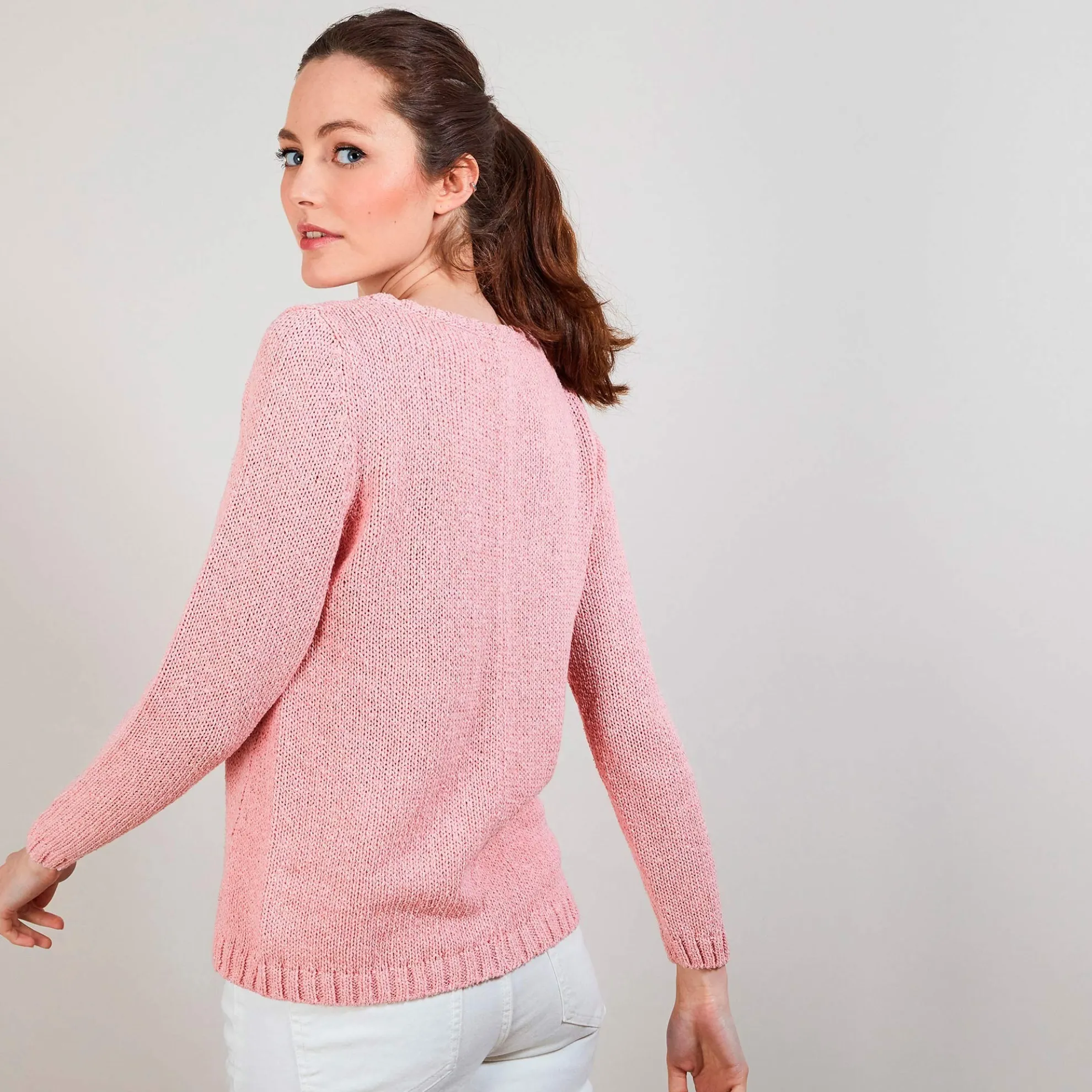 Maison Montagut Pull Col Rond En Soie Coton Et Laine - Benji>Femme Pulls