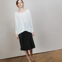 Maison Montagut Pull Col Rond En Viscose Crepe - Babouche>Femme Pulls