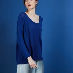 Maison Montagut Pull Col Rond En Viscose Crepe - Babouche><noscript><img width=