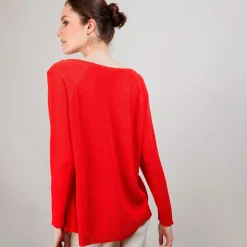 Maison Montagut Pull Col Rond En Viscose Crepe - Babouche><noscript><img width=