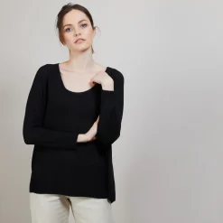 Maison Montagut Pull Col Rond En Viscose Crepe - Babouche><noscript><img width=