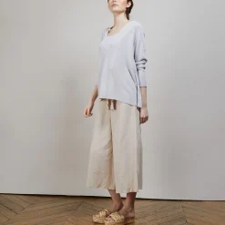 Maison Montagut Pull Col Rond En Viscose Crepe - Babouche><noscript><img width=