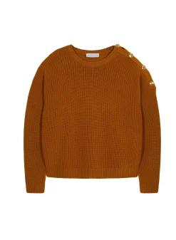 Maison Montagut Pull Col Rond Epaule Boutonnee En Laine Merinos - Gao>Femme Pulls