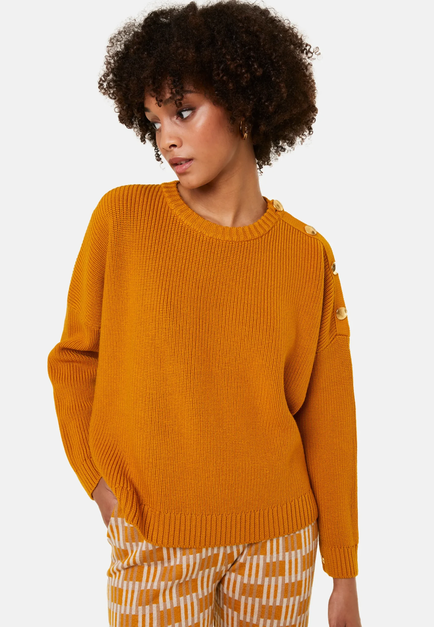 Maison Montagut Pull Col Rond Epaule Boutonnee En Laine Merinos - Gao>Femme Pulls