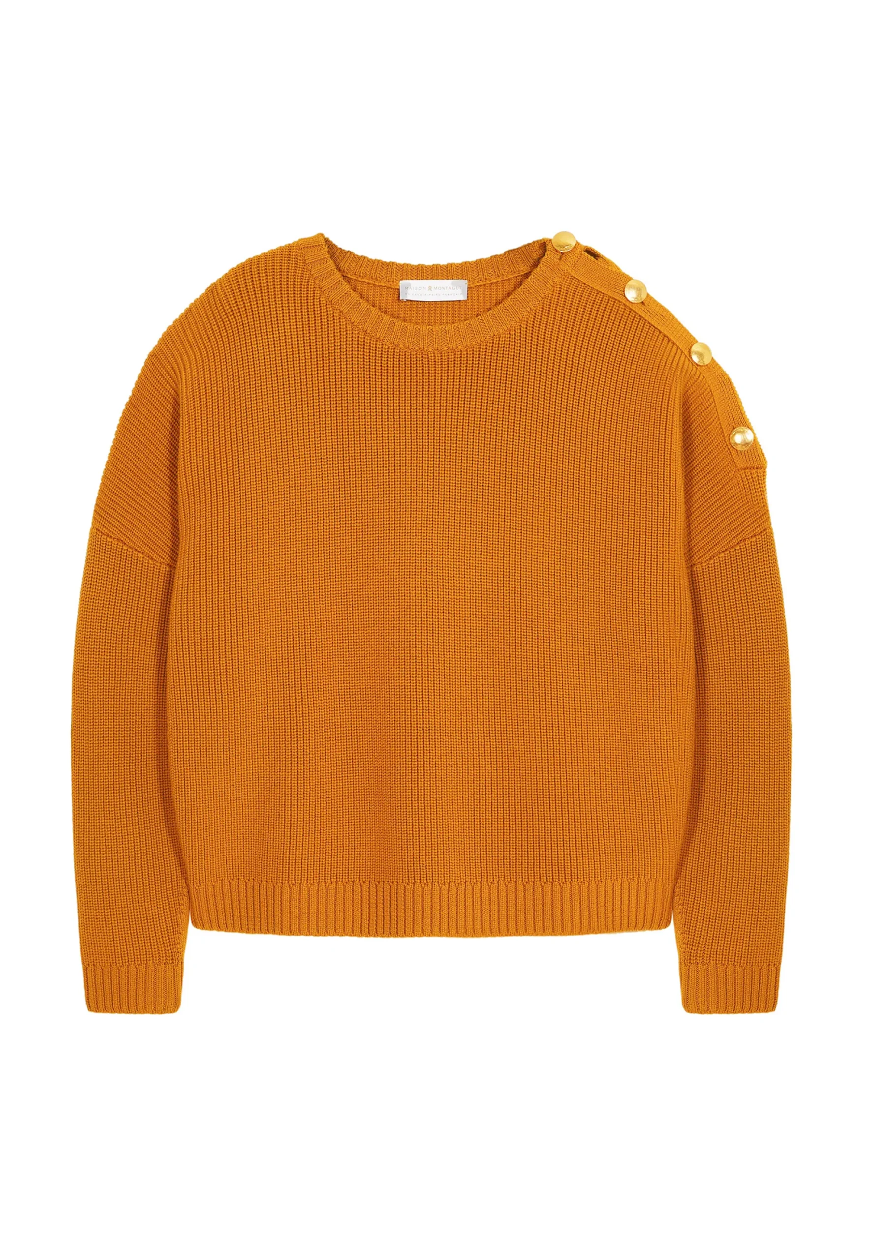 Maison Montagut Pull Col Rond Epaule Boutonnee En Laine Merinos - Gao>Femme Pulls