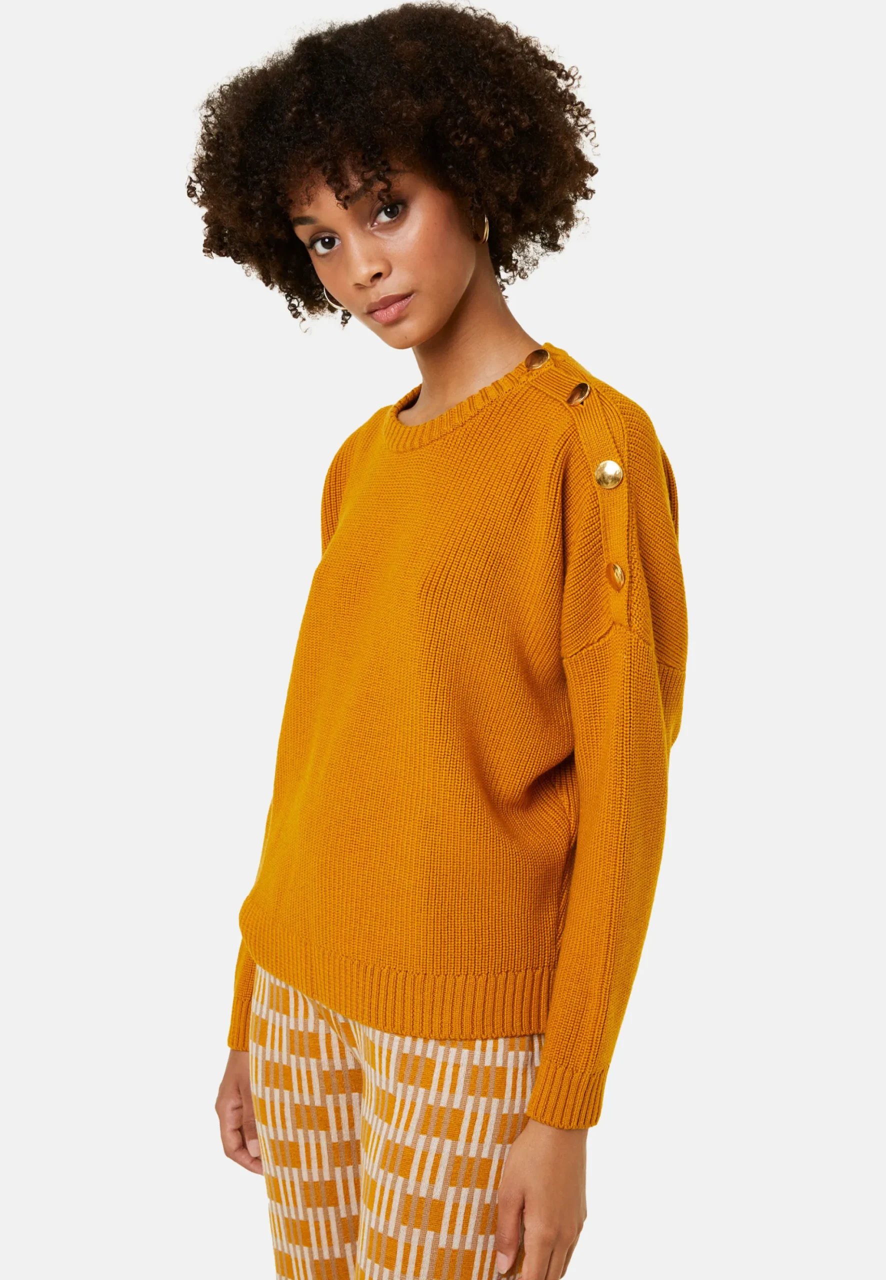 Maison Montagut Pull Col Rond Epaule Boutonnee En Laine Merinos - Gao>Femme Pulls