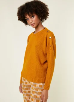 Maison Montagut Pull Col Rond Epaule Boutonnee En Laine Merinos - Gao><noscript><img width=