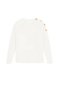 Maison Montagut Pull Col Rond Epaule Boutonnee En Laine Merinos - Gao><noscript><img width=