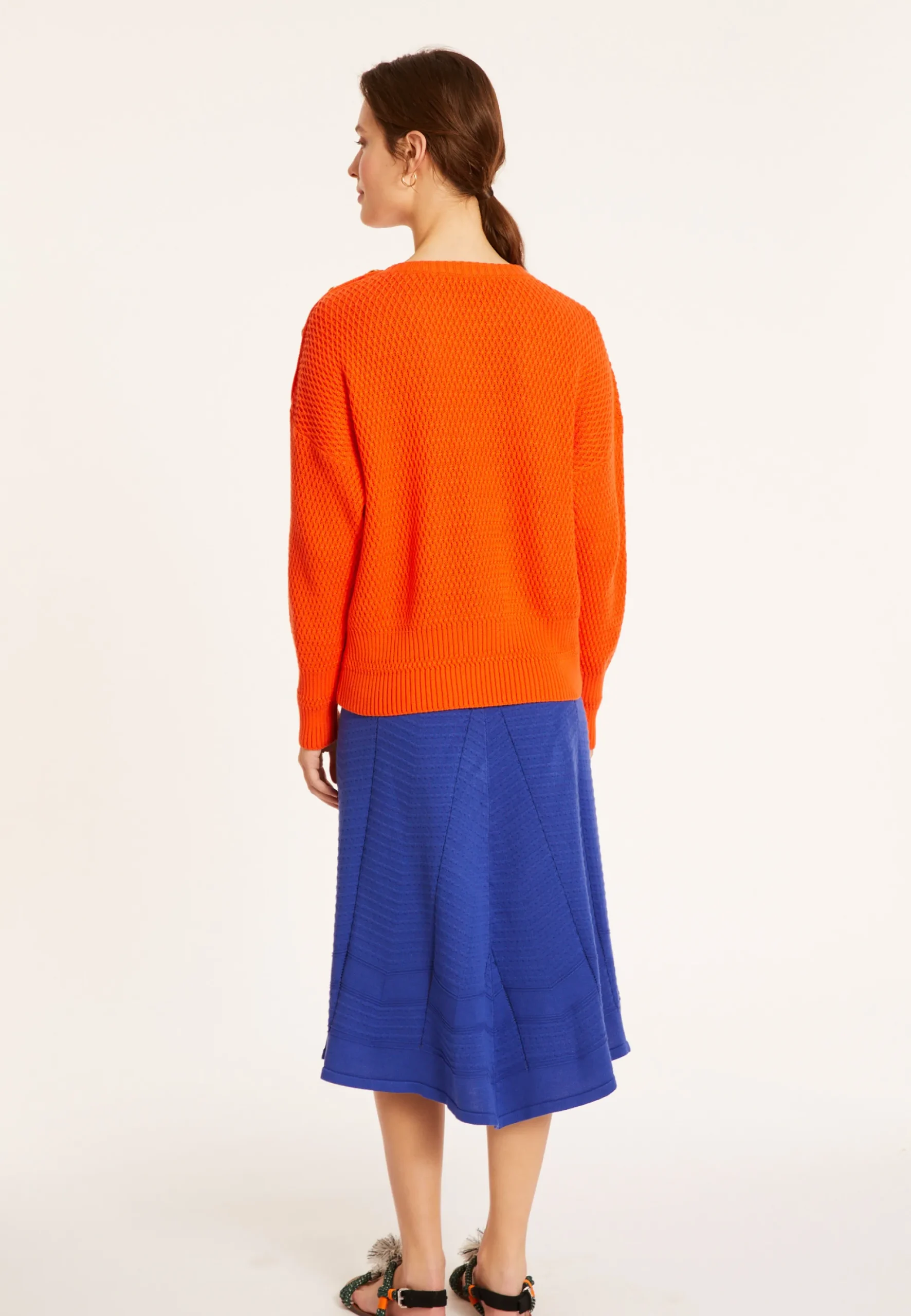 Maison Montagut Pull Col Rond Epaule Boutonnee En Coton Bio - Meryl>Femme Pulls