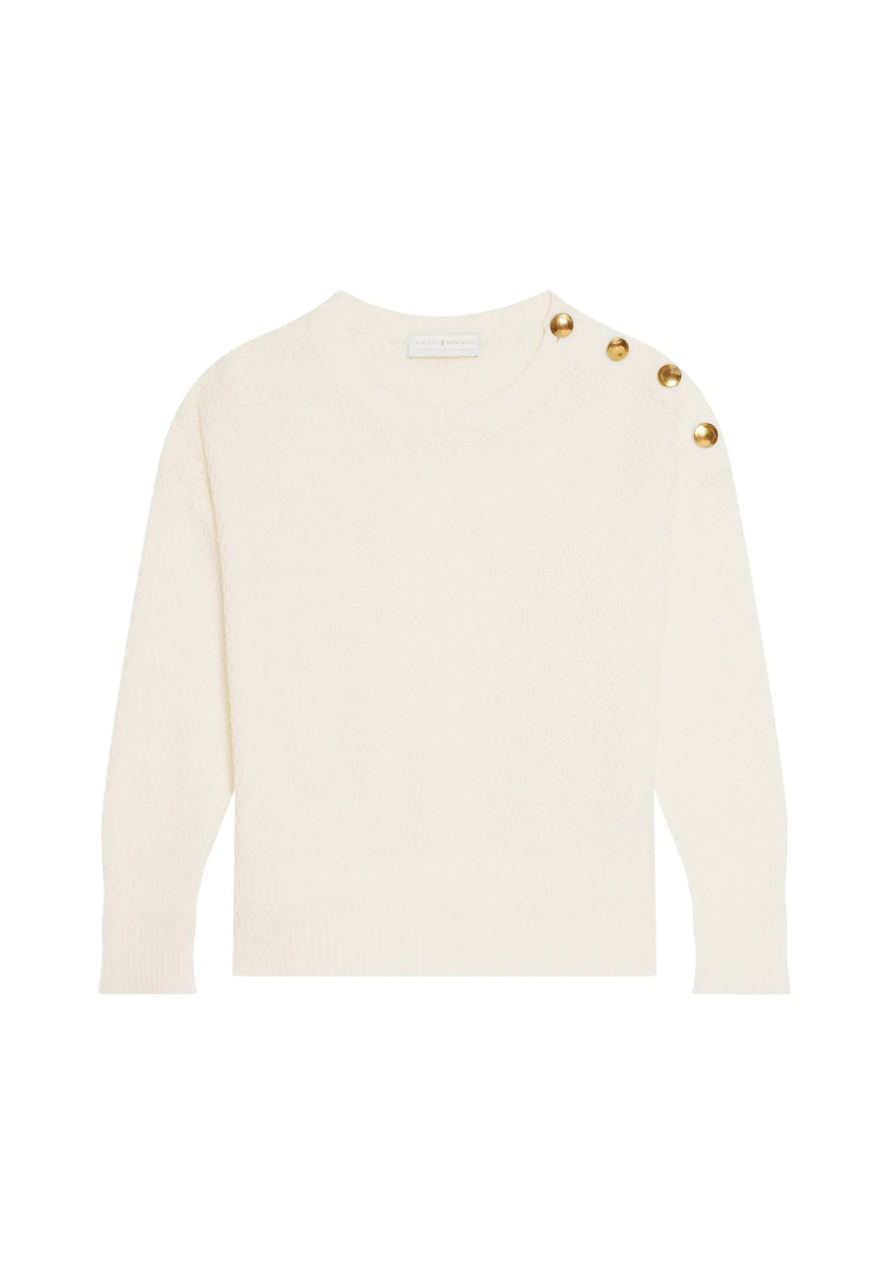 Maison Montagut Pull Col Rond Epaule Boutonnee En Coton Bio - Meryl>Femme Pulls
