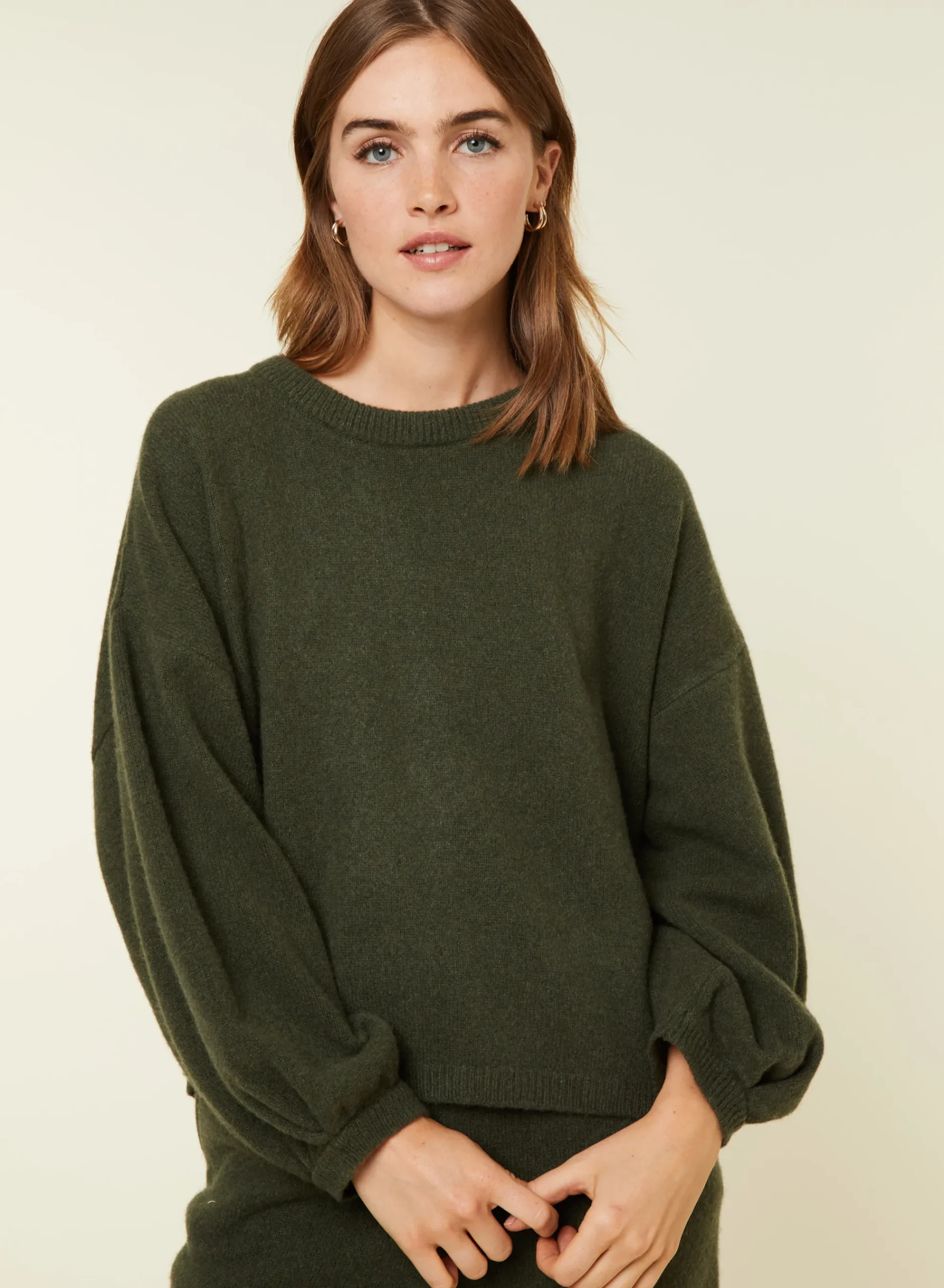 Maison Montagut Pull Col Rond Manches Ballon En Cachemire Melange - Lamara>Femme Pulls