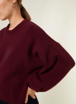 Maison Montagut Pull Col Rond Manches Ballon En Cachemire Melange - Lamara><noscript><img width=