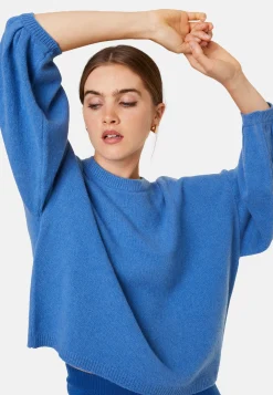 Maison Montagut Pull Col Rond Manches Ballon En Cachemire Melange - Lamara><noscript><img width=