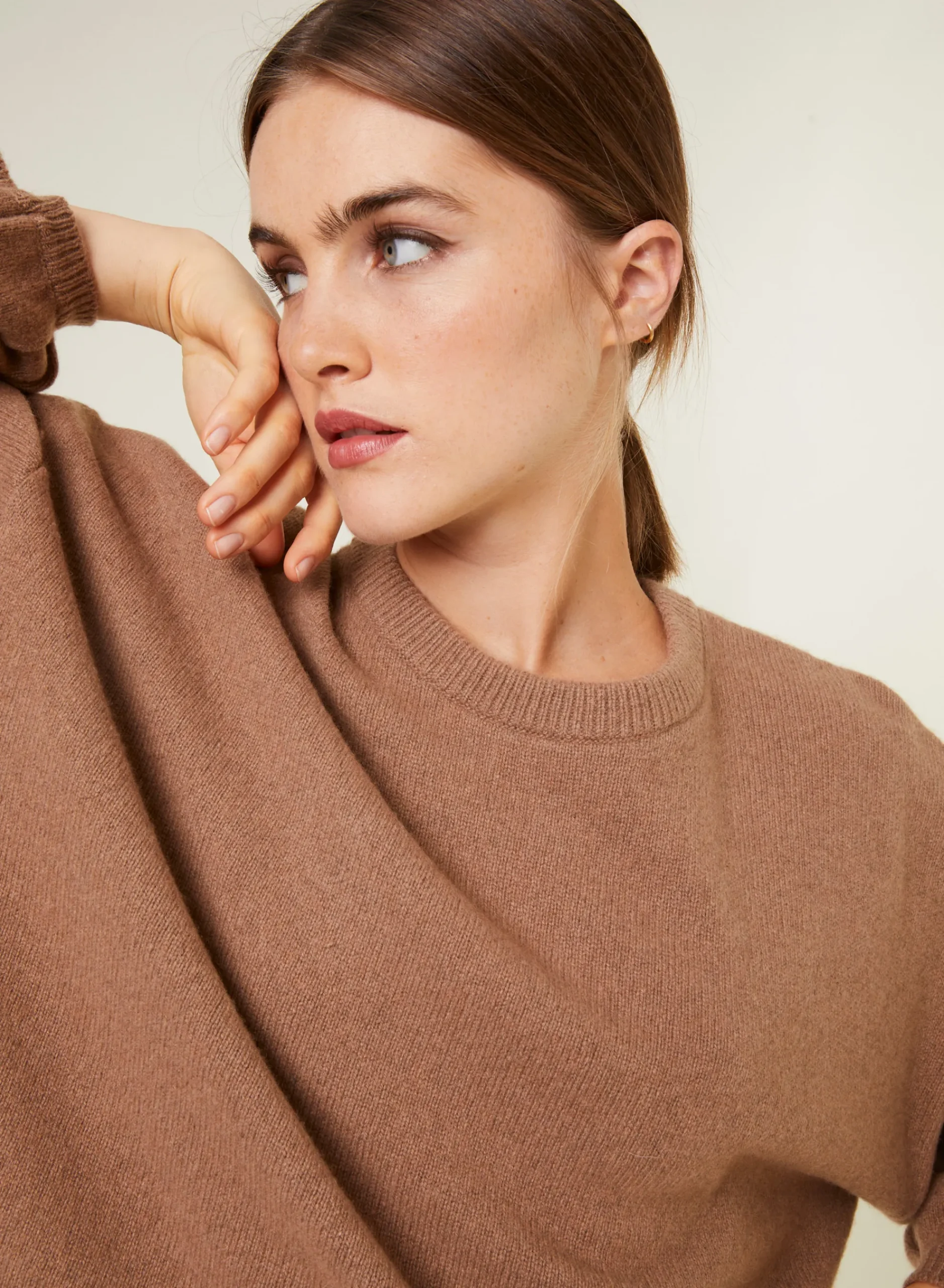 Maison Montagut Pull Col Rond Manches Ballon En Cachemire Melange - Lamara>Femme Pulls