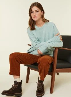 Maison Montagut Pull Col Rond Manches Mitaines En Laine Et Cachemire - Gemma><noscript><img width=