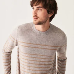 Maison Montagut Pull Col Rond Raye En Cachemire - Auguste><noscript><img width=