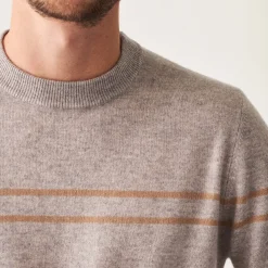 Maison Montagut Pull Col Rond Raye En Cachemire - Auguste><noscript><img width=