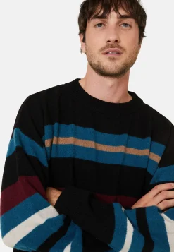 Maison Montagut Pull Col Rond Raye En Cachemire Melange - Fael><noscript><img width=