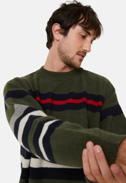 Maison Montagut Pull Col Rond Raye En Cachemire Melange - Fael><noscript><img width=