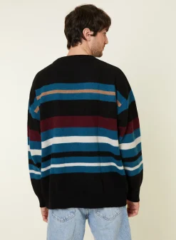 Maison Montagut Pull Col Rond Raye En Cachemire Melange - Fael><noscript><img width=