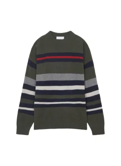 Maison Montagut Pull Col Rond Raye En Cachemire Melange - Fael><noscript><img width=