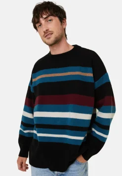 Maison Montagut Pull Col Rond Raye En Cachemire Melange - Fael><noscript><img width=