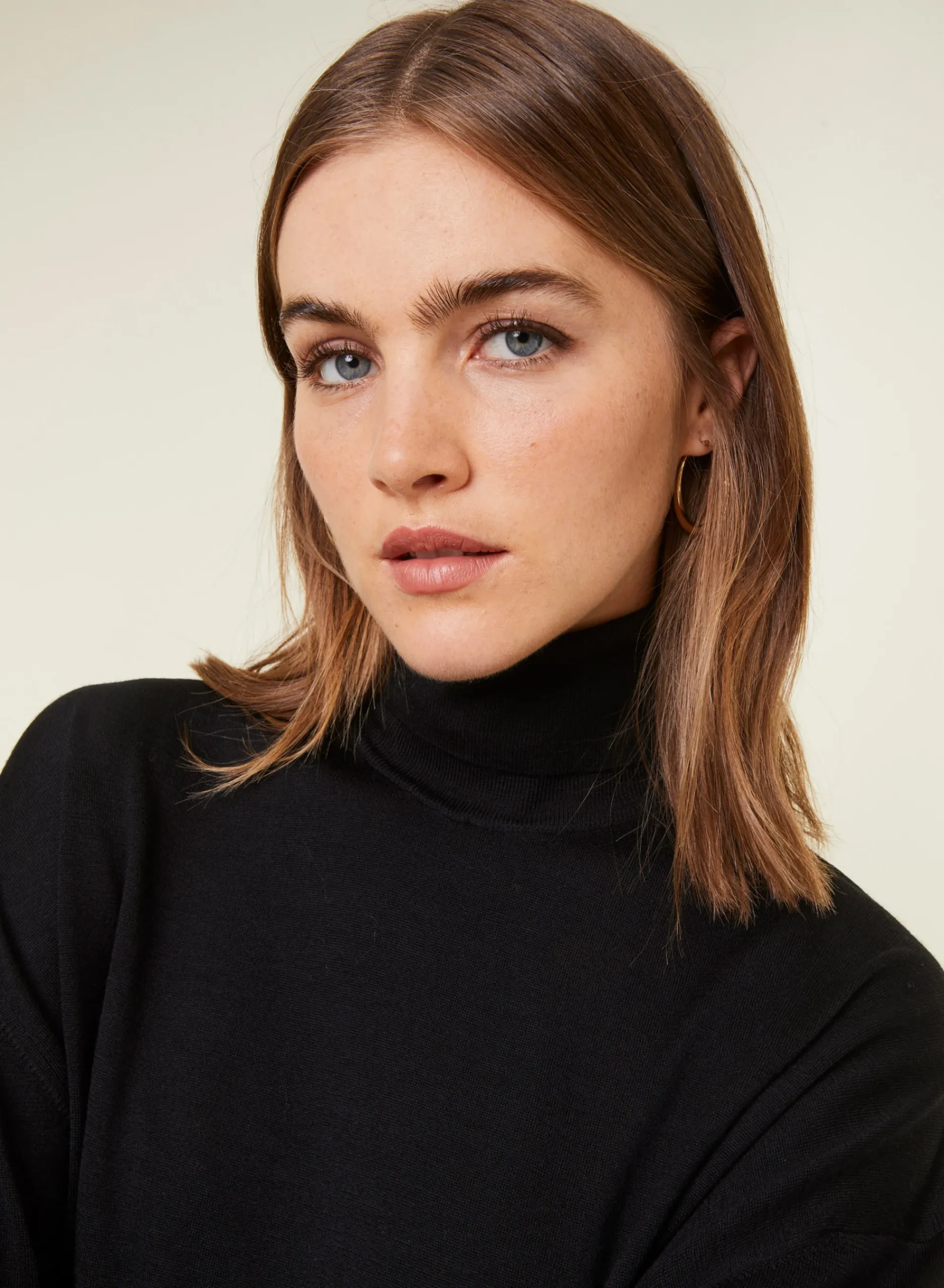 Maison Montagut Pull Col Roule A Fentes En Laine Merinos - Amy>Femme Pulls