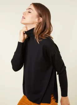 Maison Montagut Pull Col Roule A Fentes En Laine Merinos - Amy><noscript><img width=