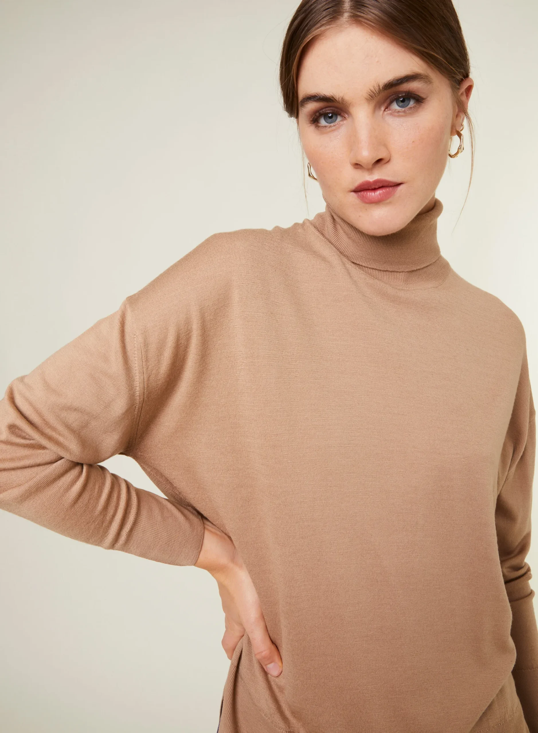 Maison Montagut Pull Col Roule A Fentes En Laine Merinos - Amy>Femme Pulls