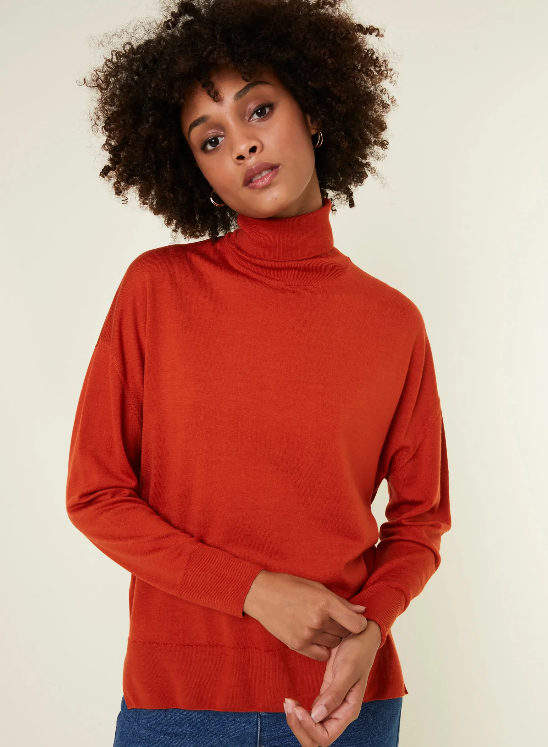 Maison Montagut Pull Col Roule A Fentes En Laine Merinos - Amy>Femme Pulls