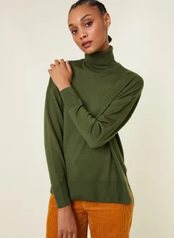 Maison Montagut Pull Col Roule A Fentes En Laine Merinos - Amy><noscript><img width=