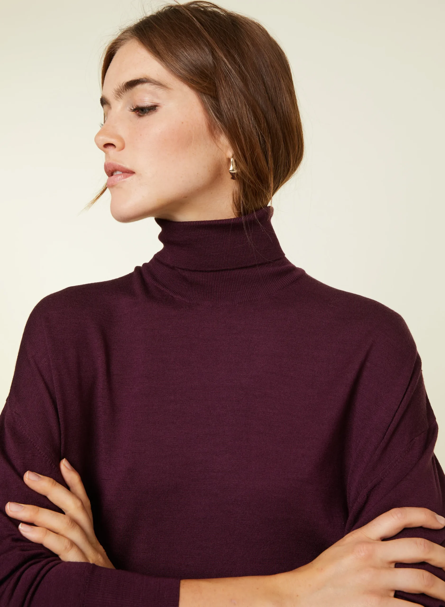 Maison Montagut Pull Col Roule A Fentes En Laine Merinos - Amy>Femme Pulls