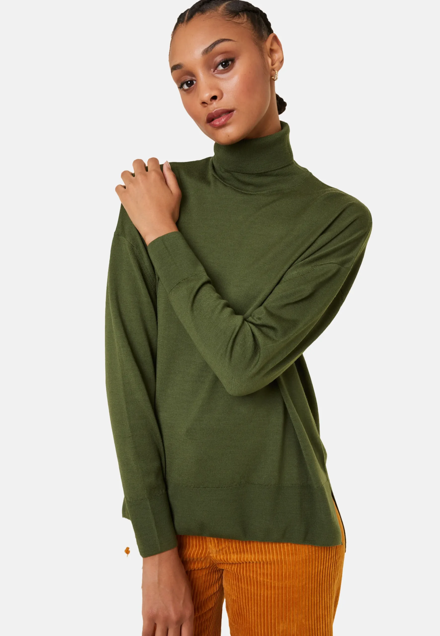 Maison Montagut Pull Col Roule A Fentes En Laine Merinos - Amy>Femme Pulls