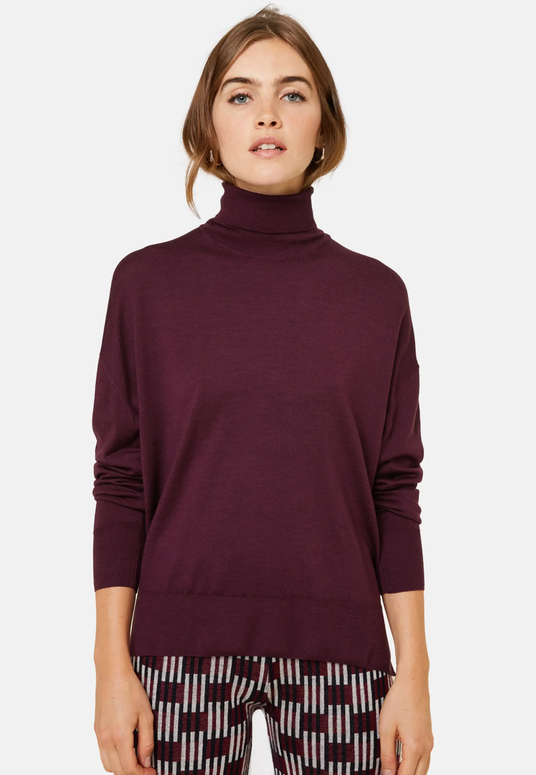 Maison Montagut Pull Col Roule A Fentes En Laine Merinos - Amy>Femme Pulls