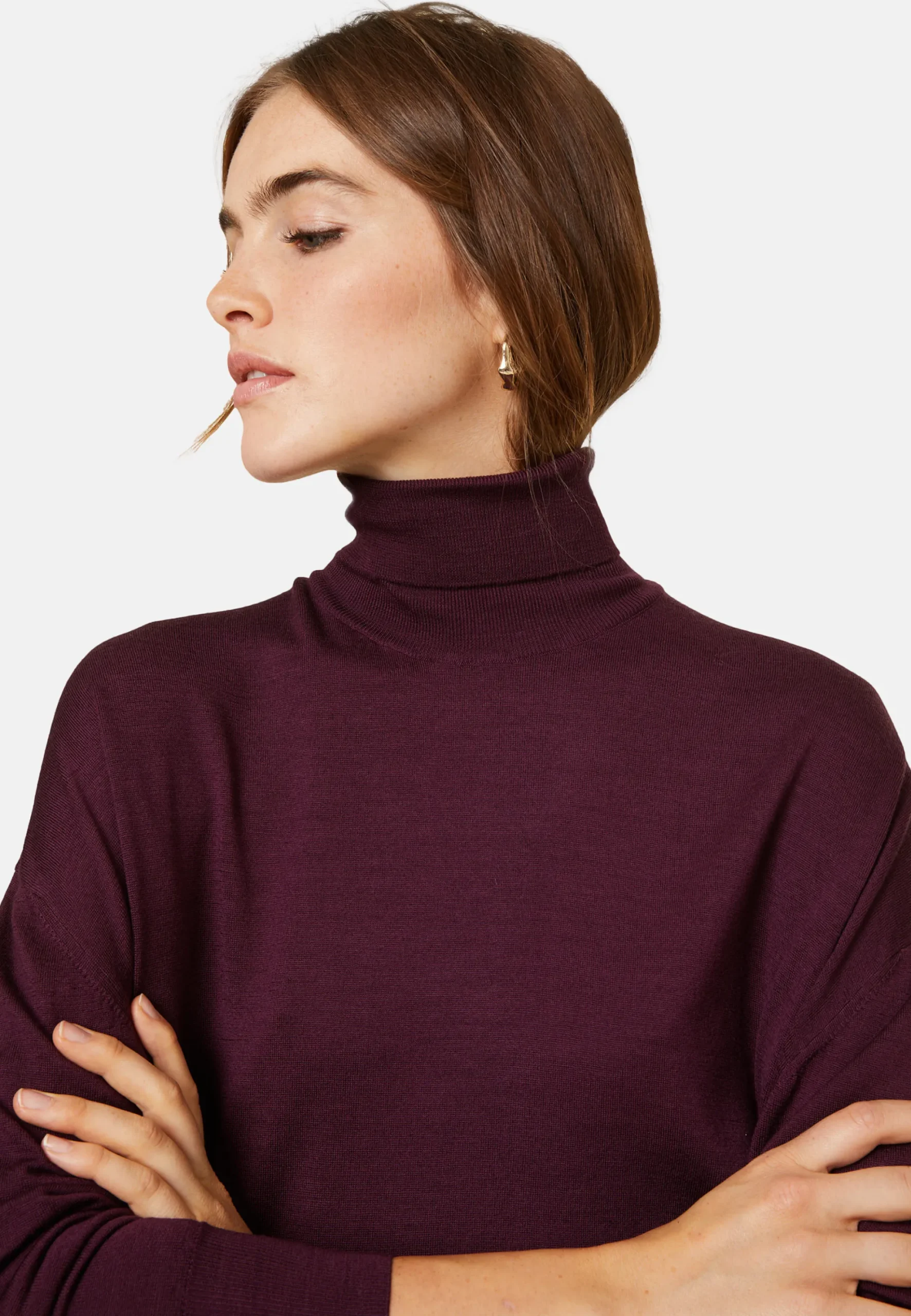 Maison Montagut Pull Col Roule A Fentes En Laine Merinos - Amy>Femme Pulls