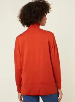 Maison Montagut Pull Col Roule A Fentes En Laine Merinos - Amy><noscript><img width=