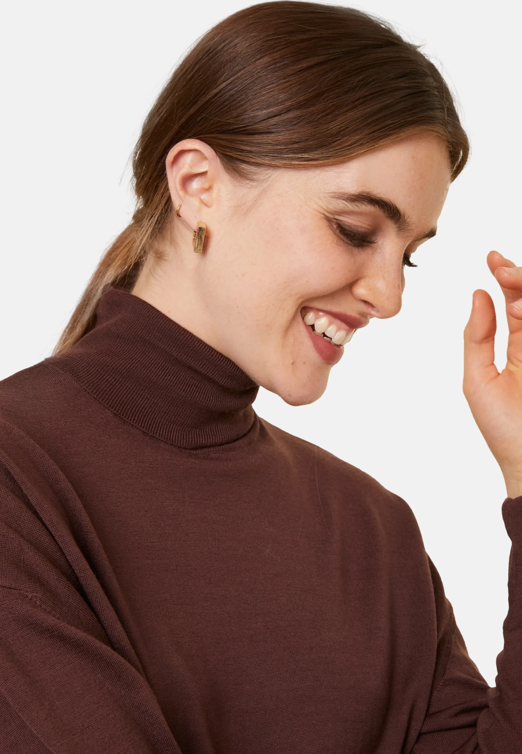 Maison Montagut Pull Col Roule A Fentes En Laine Merinos - Amy>Femme Pulls