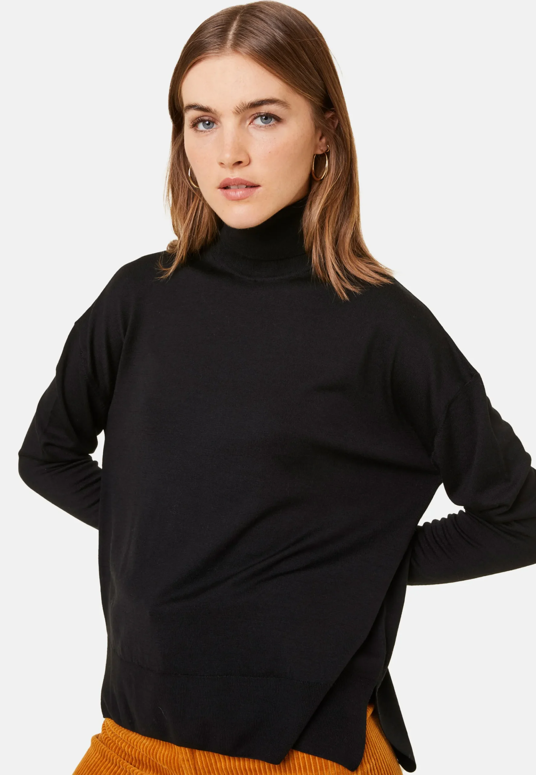 Maison Montagut Pull Col Roule A Fentes En Laine Merinos - Amy>Femme Pulls