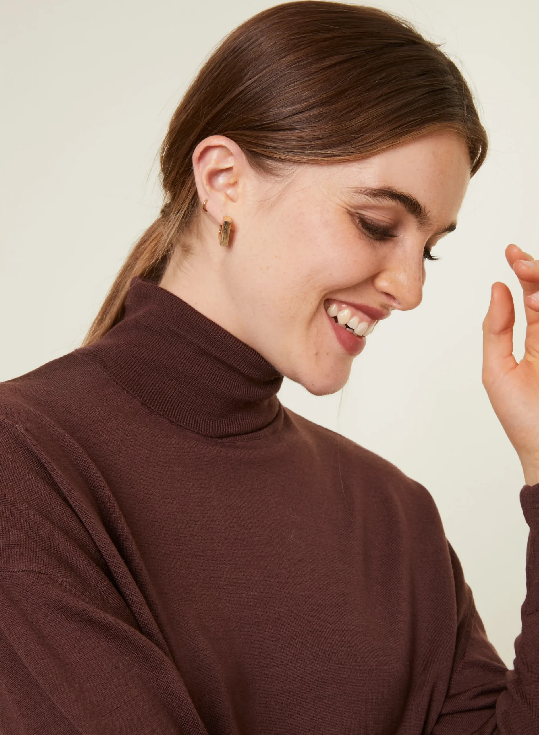 Maison Montagut Pull Col Roule A Fentes En Laine Merinos - Amy>Femme Pulls