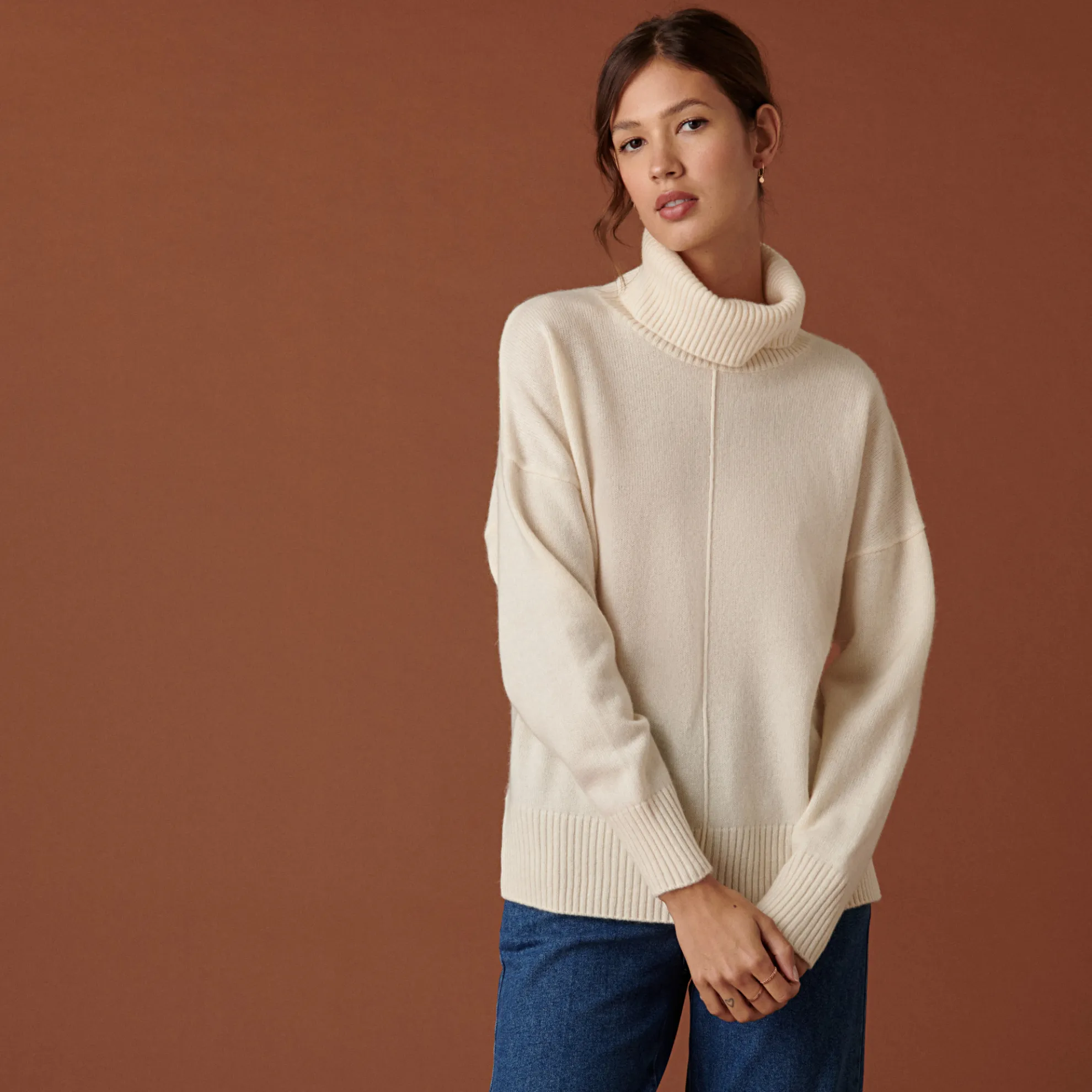 Maison Montagut Pull Col Roule A Fentes En Cachemire 4 Fils - Adena>Femme Pulls