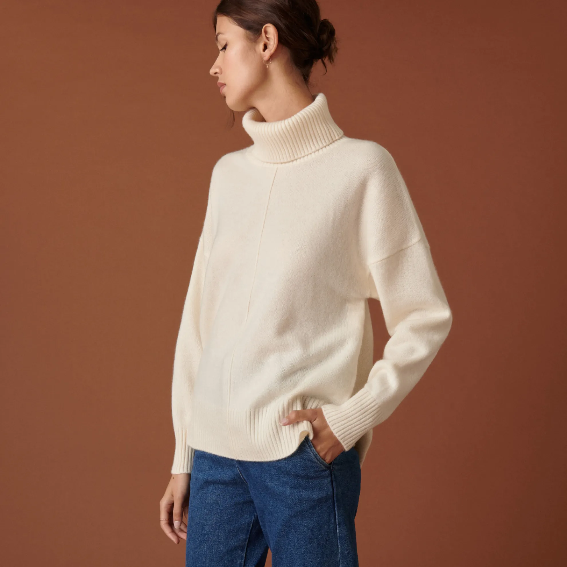 Maison Montagut Pull Col Roule A Fentes En Cachemire 4 Fils - Adena>Femme Pulls