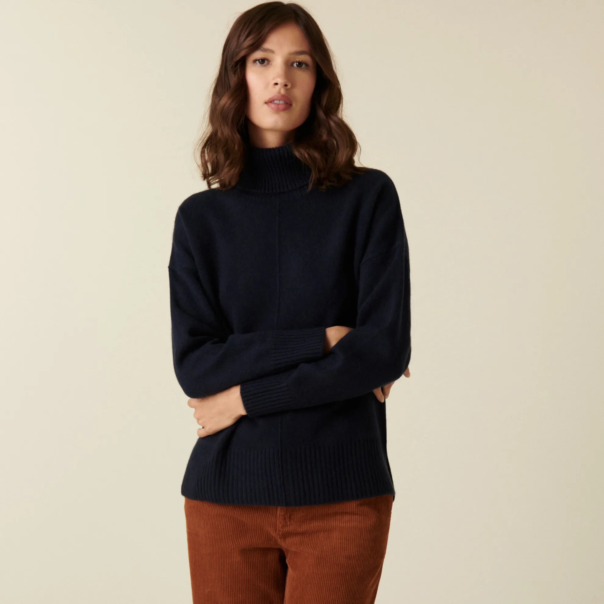 Maison Montagut Pull Col Roule A Fentes En Cachemire 4 Fils - Adena>Femme Pulls