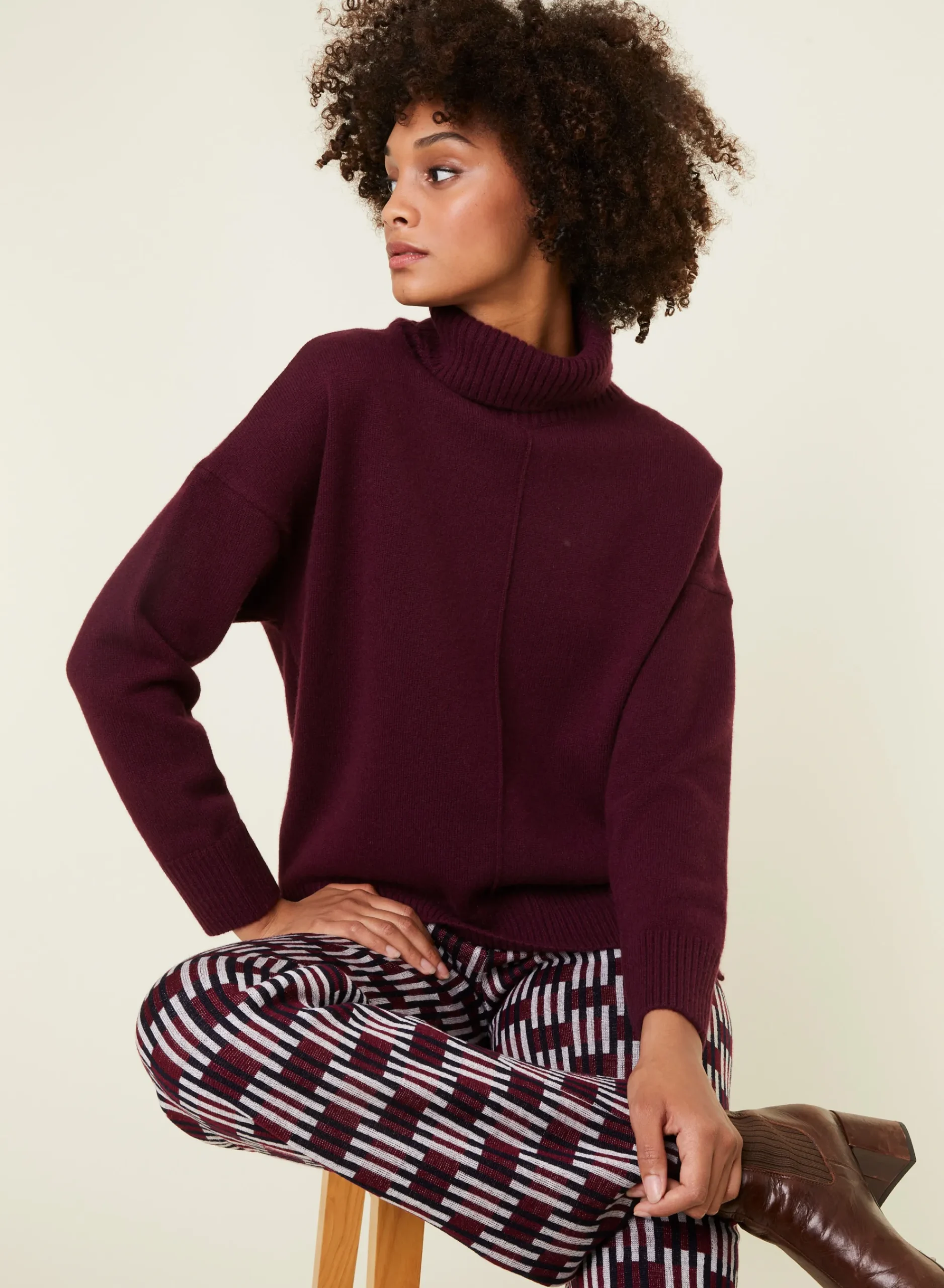 Maison Montagut Pull Col Roule A Fentes En Cachemire 4 Fils - Adena>Femme Pulls