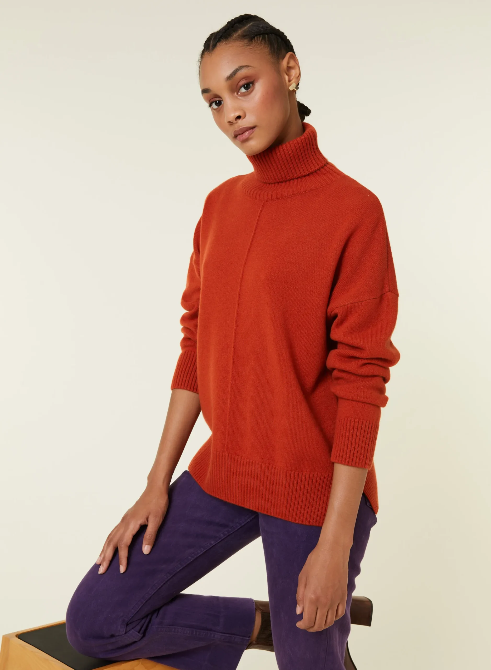 Maison Montagut Pull Col Roule A Fentes En Cachemire 4 Fils - Adena>Femme Pulls