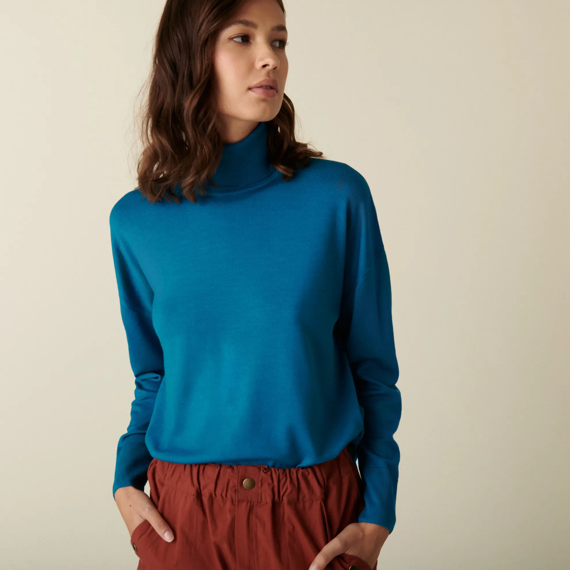 Maison Montagut Pull Col Roule A Fentes En Laine Merinos - Amy>Femme Pulls
