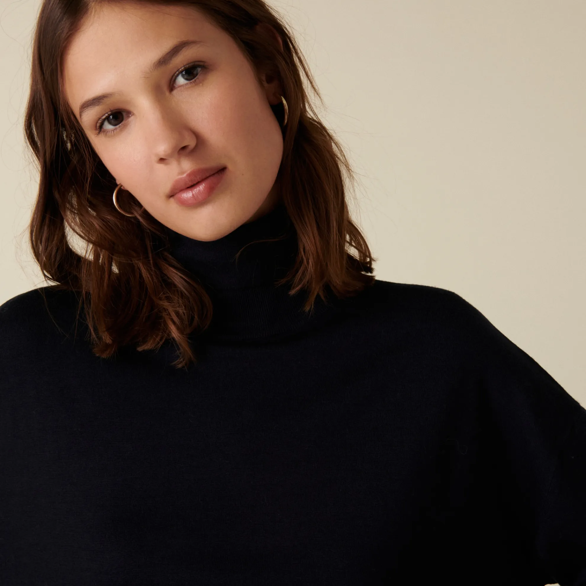 Maison Montagut Pull Col Roule A Fentes En Laine Merinos - Amy>Femme Pulls