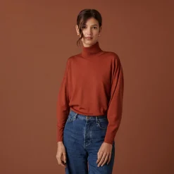 Maison Montagut Pull Col Roule A Fentes En Laine Merinos - Amy><noscript><img width=